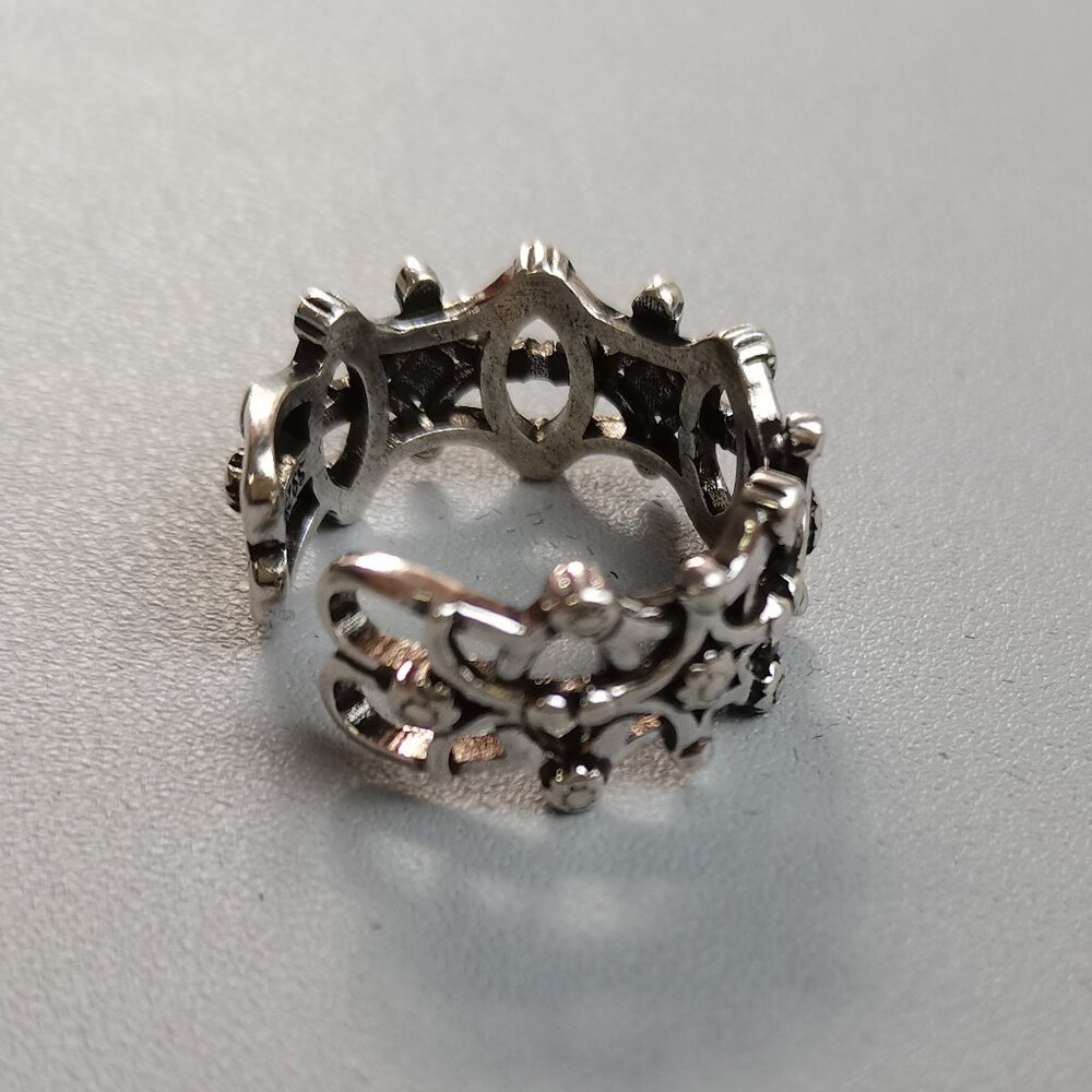 Second-hand women's classic vintage silver ring - Picture 3 of 5